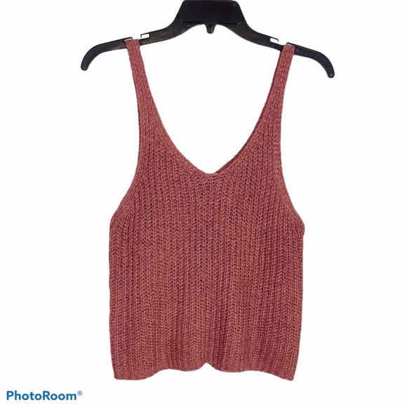 moon & madison Tops - Moon & Madison Dusty Rose Knit Tank Top